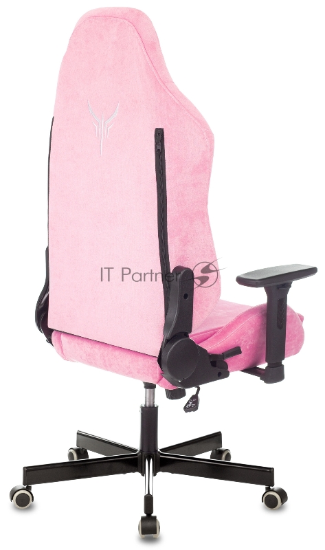 Кресло игровое Knight N1 Fabric розовый Velvet 36 с подголов. крестовина металл