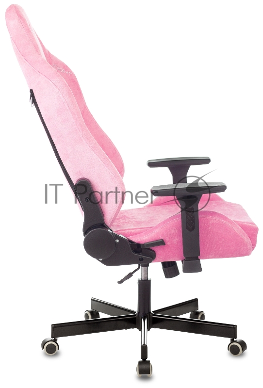 Кресло игровое Knight N1 Fabric розовый Velvet 36 с подголов. крестовина металл