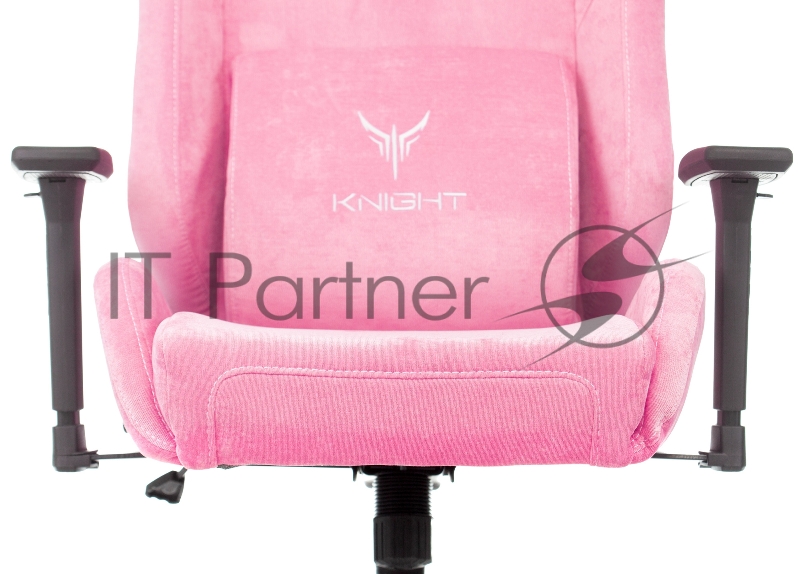 Кресло игровое Knight N1 Fabric розовый Velvet 36 с подголов. крестовина металл