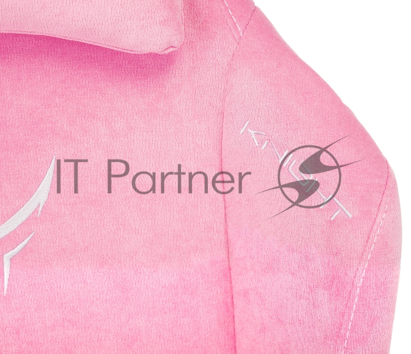 Кресло игровое Knight N1 Fabric розовый Velvet 36 с подголов. крестовина металл