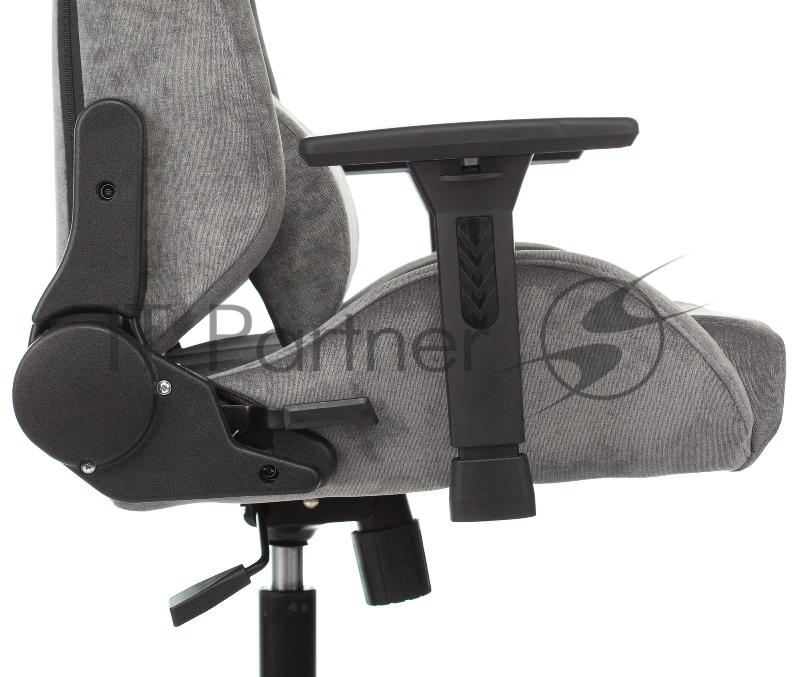 Кресло игровое Knight N1 Fabric серый Light-19 с подголов. крестовина металл