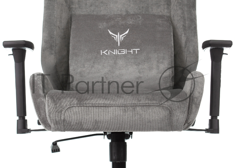 Кресло игровое Knight N1 Fabric серый Light-19 с подголов. крестовина металл