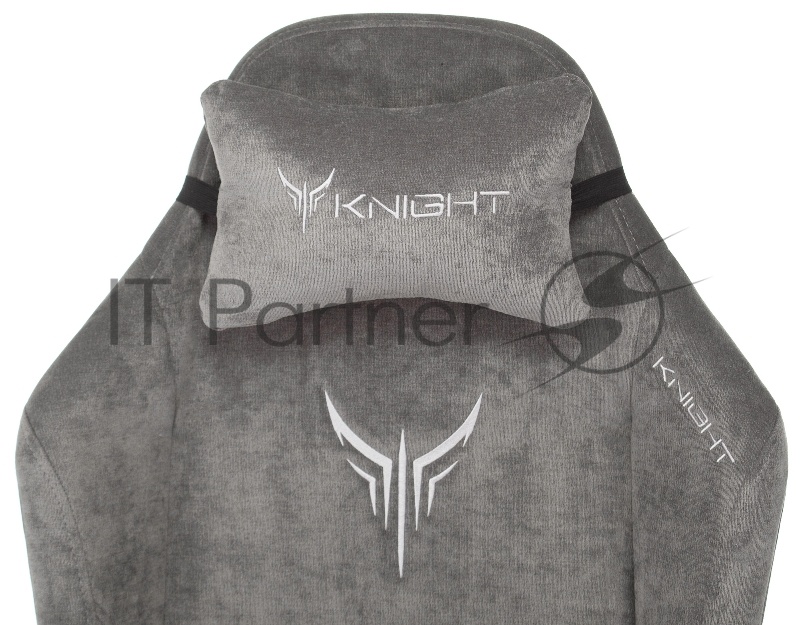 Кресло игровое Knight N1 Fabric серый Light-19 с подголов. крестовина металл