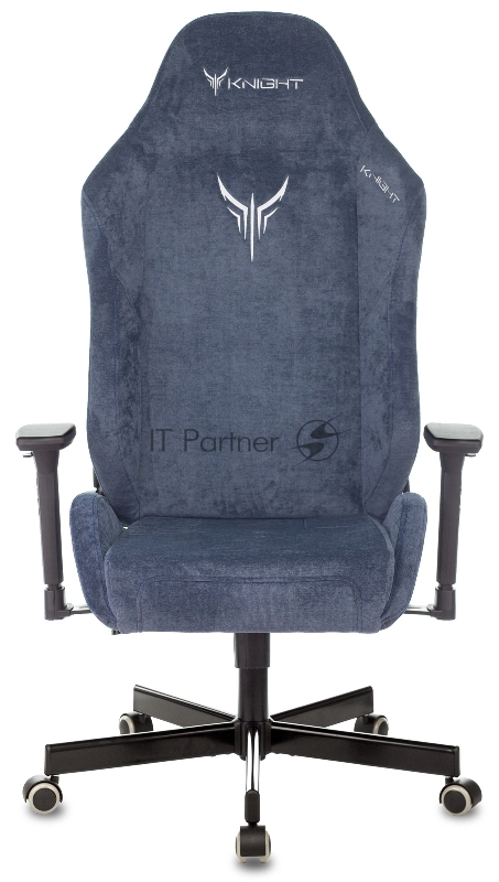 Кресло игровое Knight N1 Fabric синий Light-27 с подголов. крестовина металл