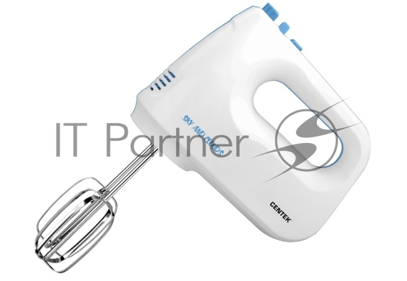 Миксер Centek CT-1128 (бел/синий) 400Вт, 6 скоростей + турбо, взбивание /замешивание, эколог. корпус