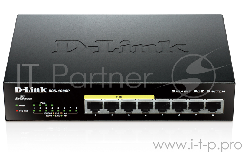 Коммутатор D-Link DES-1008P/C1A 8 портов 100Мбит/сек.
