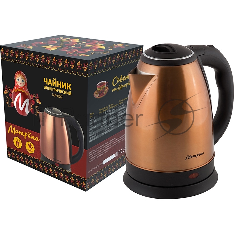 Чайник электрический МАТРЁНА MA-002 (1,8 л) стальной медный