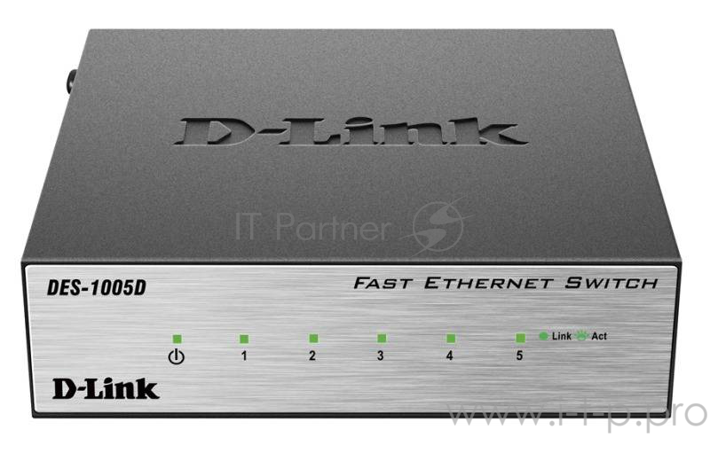 Коммутатор D-Link DES-1005D/O2B 5 портов 100Мбит/сек.