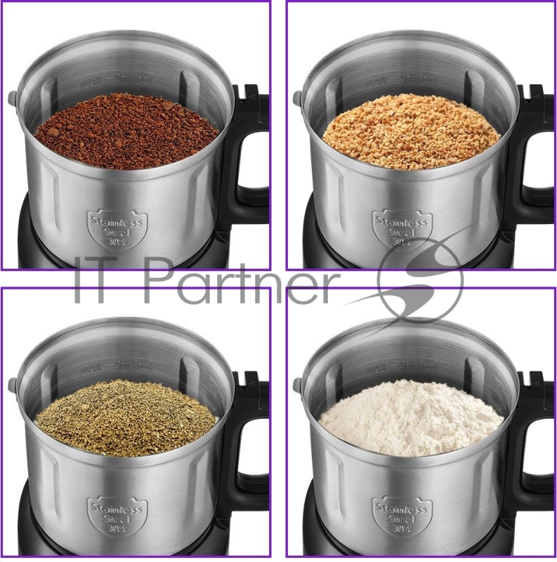 Кофемолка Kitfort КТ-776 сист.помол.:одинарный нож черный