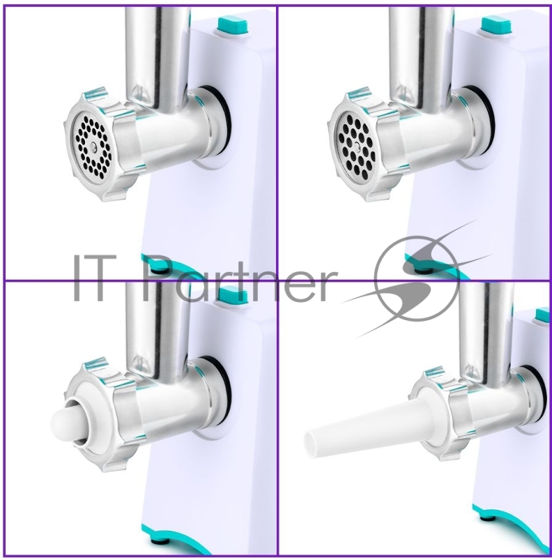 Мясорубка Kitfort КТ-2111-3 800Вт белый/бирюзовый