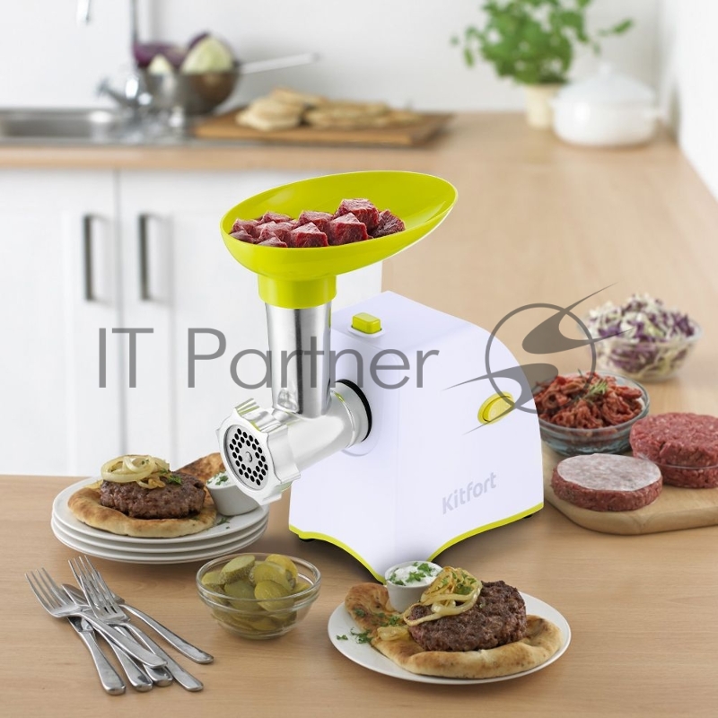Мясорубка Kitfort КТ-2111-2 800Вт белый/салатовый