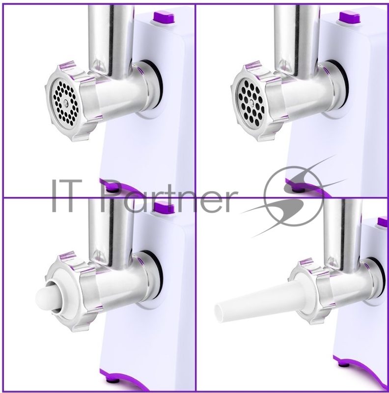 Мясорубка Kitfort КТ-2111-1 800Вт белый/фиолетовый