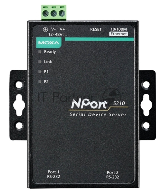 Ethernet сервер последовательных интерфейсов, 2xRS-232, -40...+75С, без адаптера питания