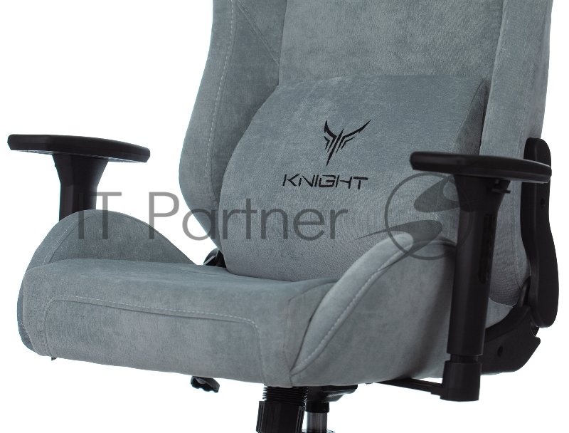 Кресло игровое Knight N1 Fabric серо-голубой Light-28 с подголов. крестовина металл