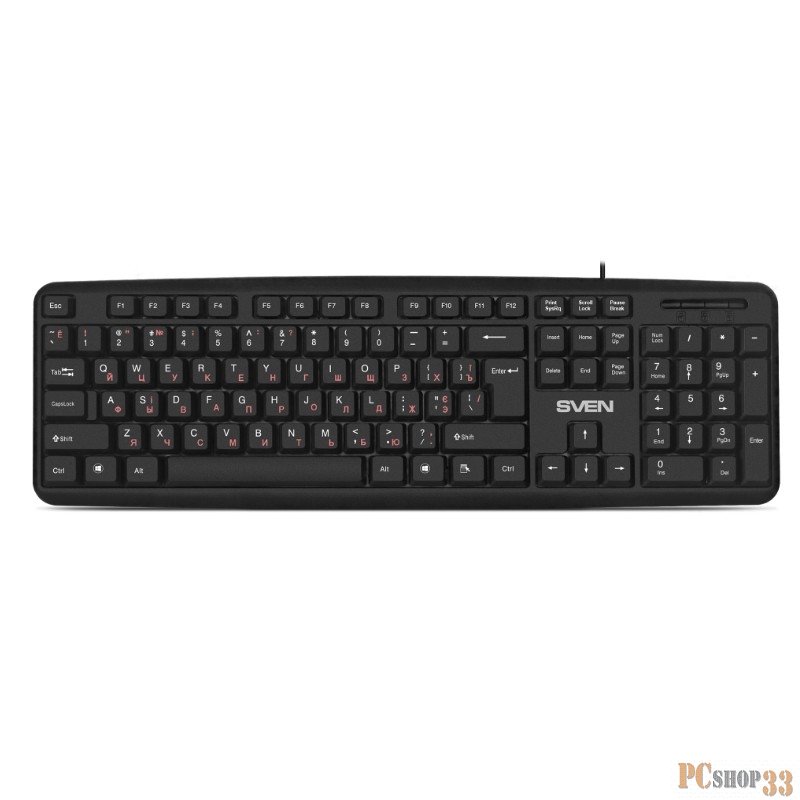 Клавиатура SVEN KB-S230 чёрная (104кл, каб. 2м)