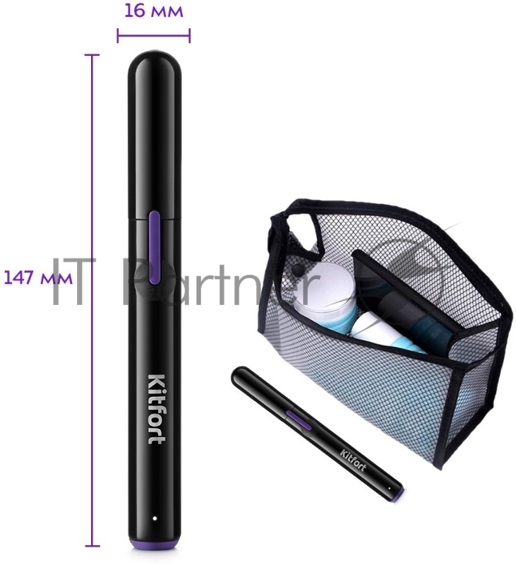 Триммер Kitfort KT-3104 черный 5Вт (насадок в компл:1шт)