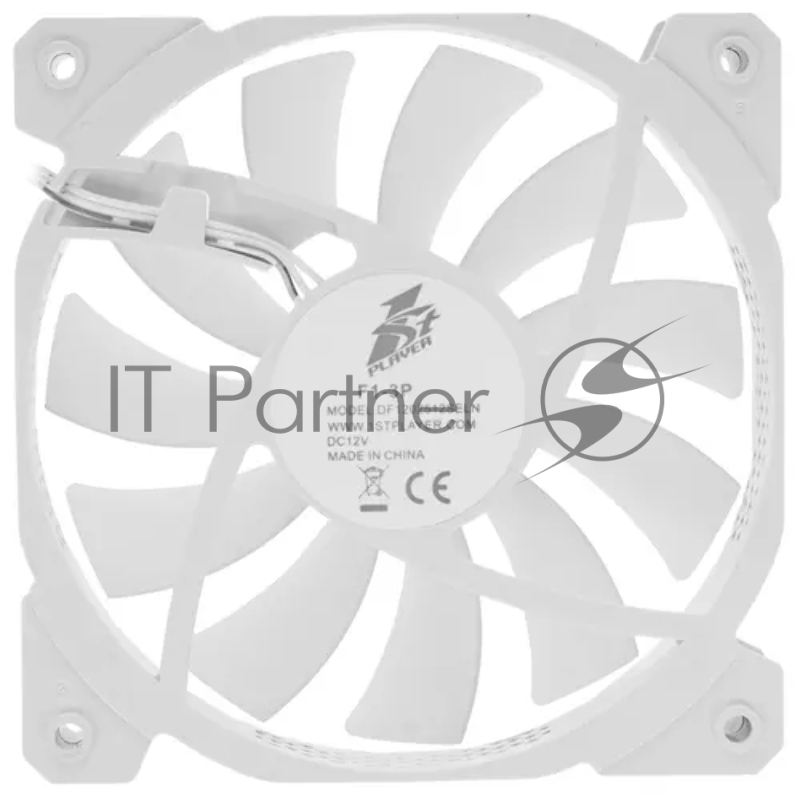 Вентилятор 1STPLAYER F1 White / 120mm, LED 5-color, 1000rpm, 3pin / F1-WH / bulk