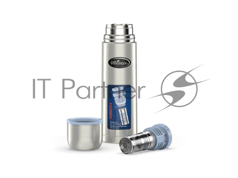 Термос Biostal (0,5 литра) пробка с ситечком, стальной