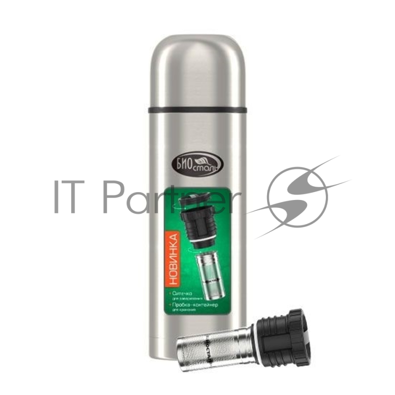 Термос Biostal Охота (1,2 литра), 2 чашки, с ситечком, стальной