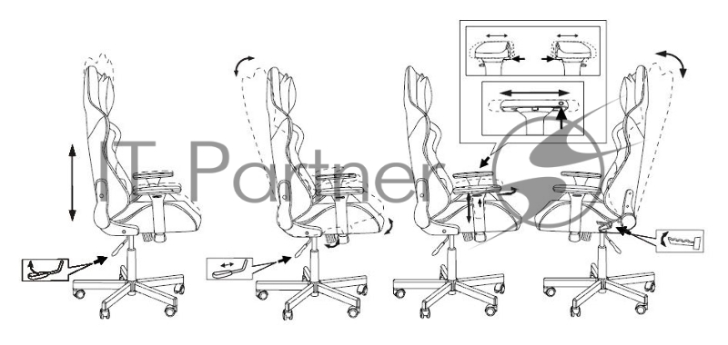 Кресло игровое Knight ARMOR черный ромбик эко.кожа с подголов. крестовина металл