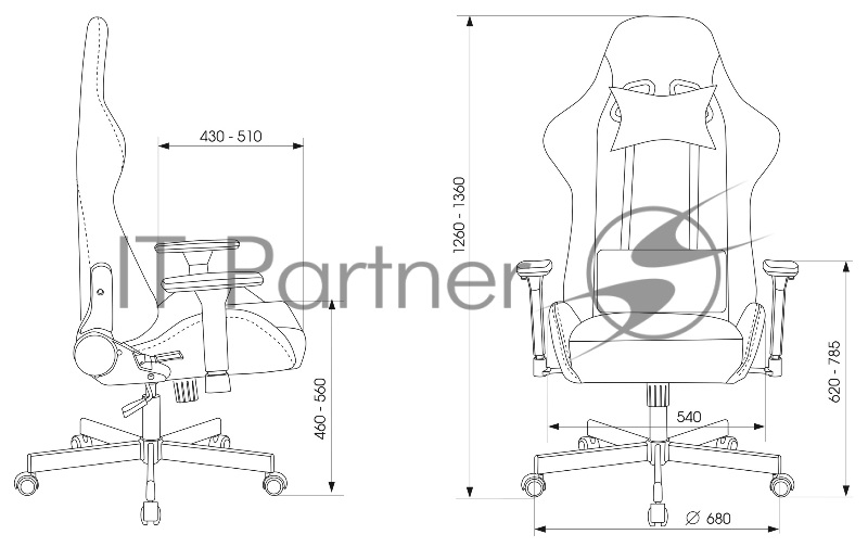 Кресло игровое Knight ARMOR черный ромбик эко.кожа с подголов. крестовина металл