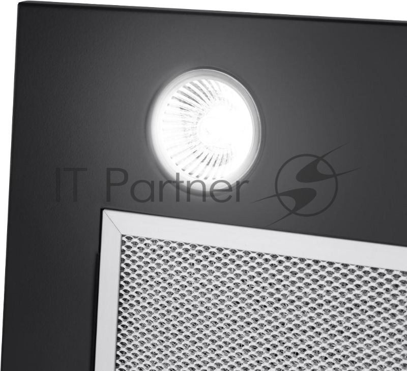 Вытяжка MAUNFELD CROSBY SINGL 60 BLACK Полновстраиваемая, 60см, 850 м3, кнопочное управление, LED, площадь кухни до 30м2, опция: угольный фильтр CF140C-2шт, черная