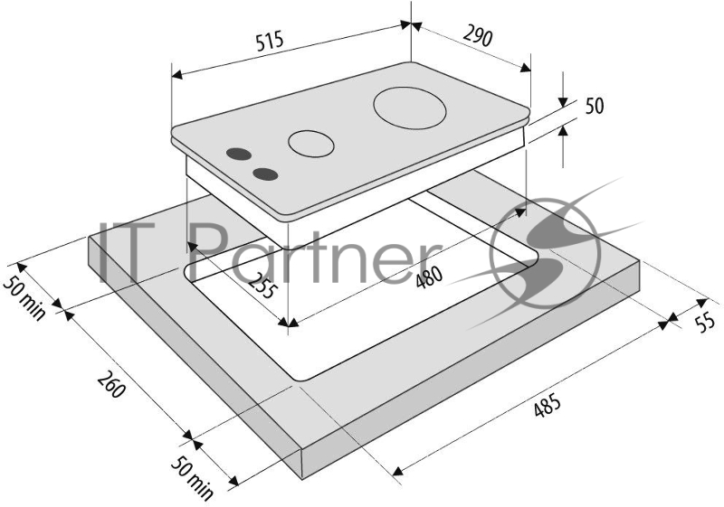 Газовая варочная поверхность Krona GALILEO 30 BL