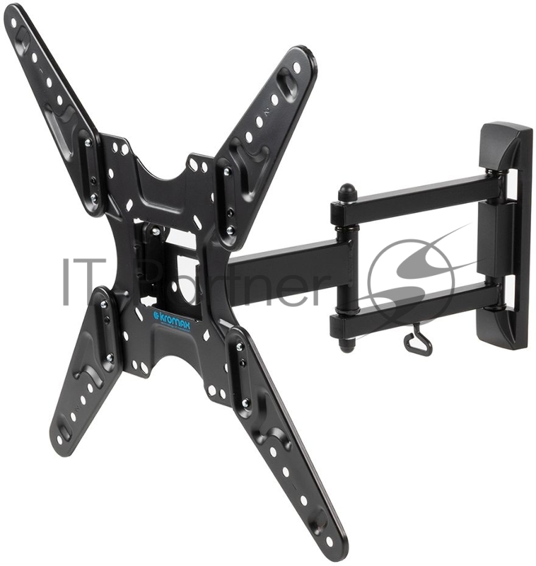 Кронштейн для ТВ KROMAX OPTIMA-414 black (max VESA 400x400 мм, настенный, наклонно-поворотный, max 30 кг) (29012)