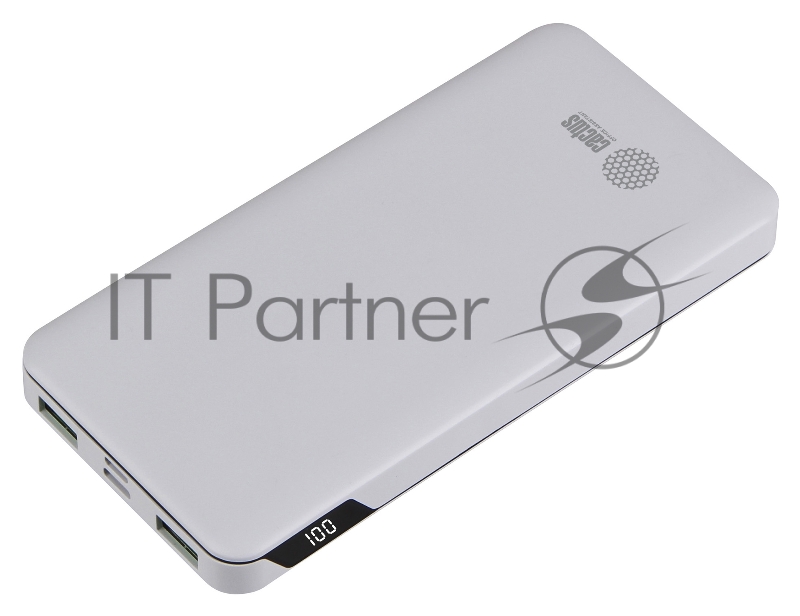 Мобильный аккумулятор Cactus CS-PBFSKT-10000 10000mAh 2.1A 2xUSB белый