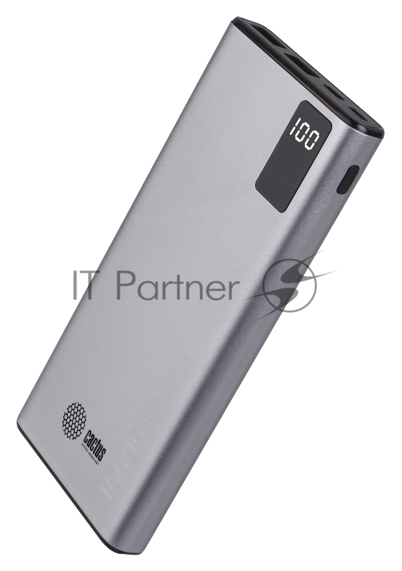 Мобильный аккумулятор Cactus CS-PBFSLT-10000 10000mAh 3A 2xUSB серый