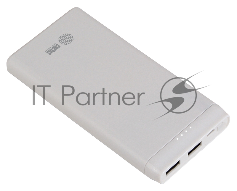 Мобильный аккумулятор Cactus CS-PBFSMT-10000 10000mAh 2.1A 2xUSB белый