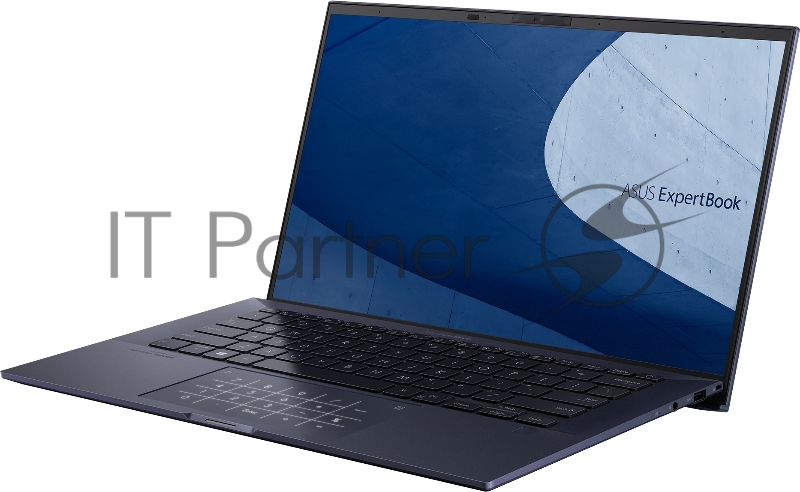 Ноутбук ASUS B9400CEA-KC0116T EVO +cable+bag 14(1920x1080 (матовый))/Intel Core i7 1165G7(2.8Ghz)/16384Mb/512PCIS 1y/1.01kg/Star Black/W10 + Support NumberPad FingerPrint