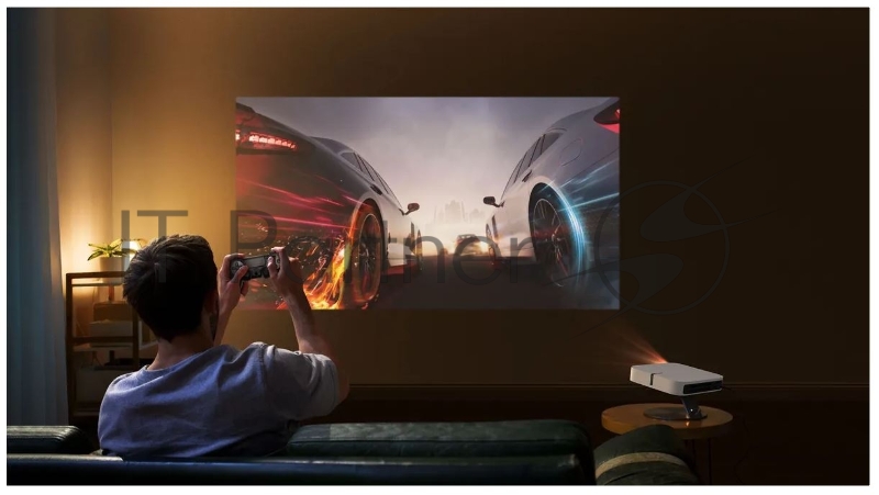 Переносной проектор XGimi Elfin /технология:DLP/Разрешение:Ful ANSI-лм/AmlogicT950X2/2GB/16GB Bluetooth/Порты: DC x1, HDMI 2.0 x1, USB 2.0 x1, Jack 3,5 x1/AndroidTV/3D/0.76-7,62 м/HarmanKardon/Вес:0,9 кг/Цвет:Черный XL03A