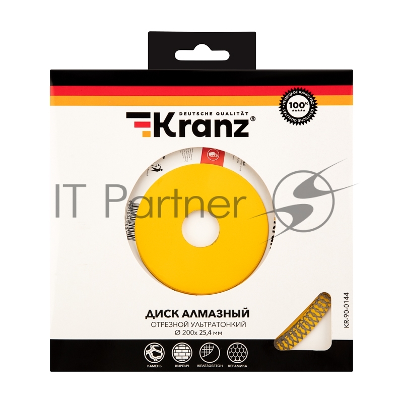 Диск алмазный отрезной KRANZ ультратонкий 200x22.2/25,4мм