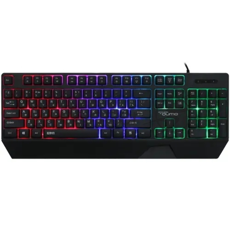 Игровая клавиатура Qumo Twins K68, с двумя накладками разного цвета, проводная, 104 клавиши, кнопка FN, встроенная радужная подсветка