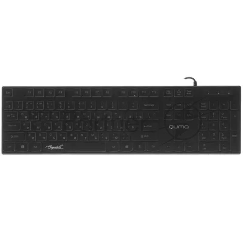 Клавиатура офисная Qumo Signature К69, проводная, 104, низкий ход клавиш, радужная подсветка