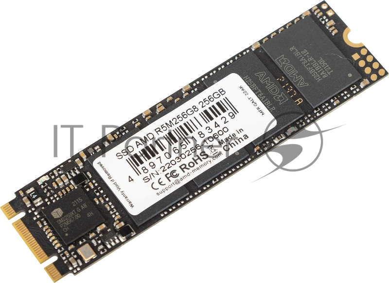 Твердотельный накопитель SSD M.2 2280 256GB AMD Radeon R5 Client SSD R5M256G8 SATA 6Gb/s, 3D TLC, RTL (183429)