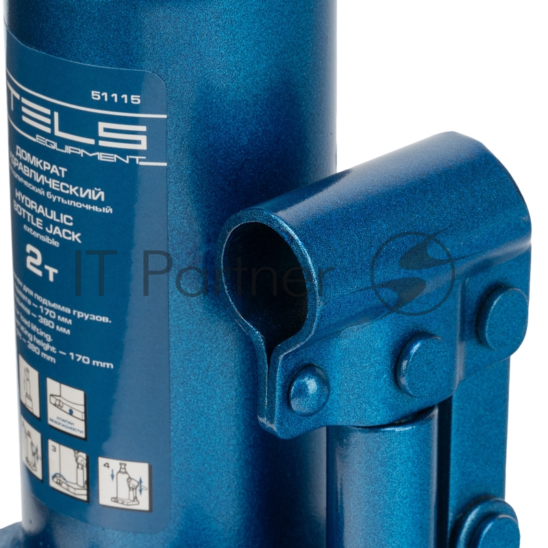 Домкрат STELS 51115 гидравлический бутылочный телескопический 2 т h подъема 170–380мм