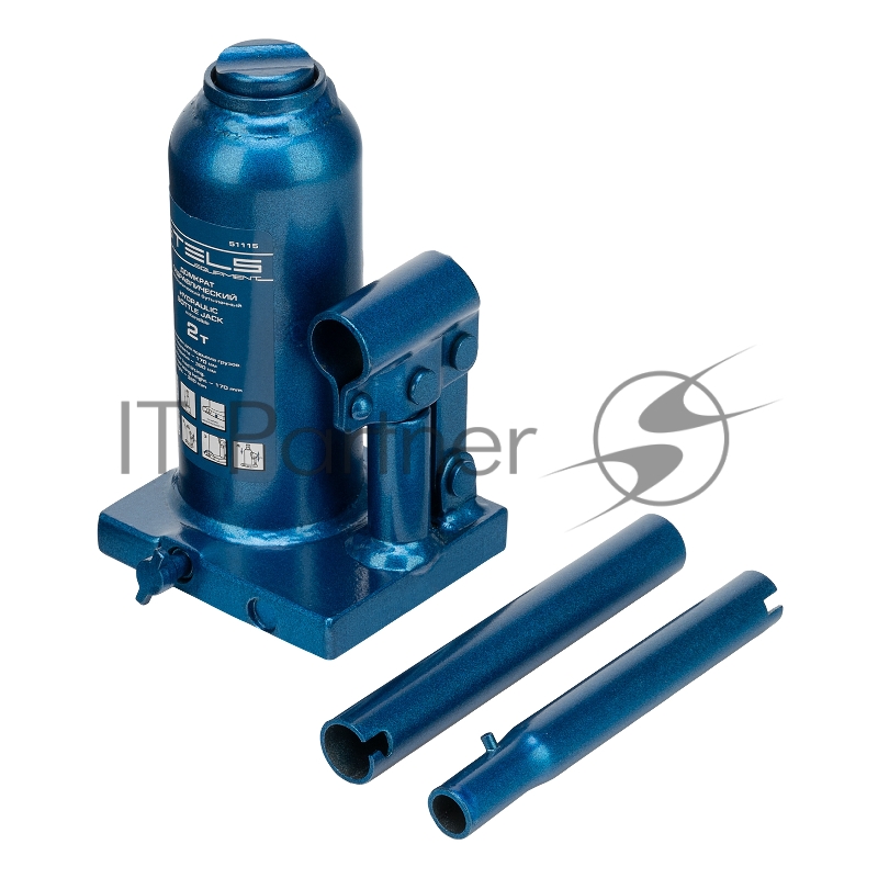 Домкрат STELS 51115 гидравлический бутылочный телескопический 2 т h подъема 170–380мм