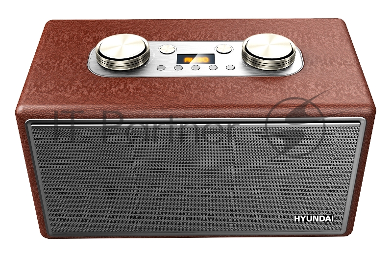 Минисистема Hyundai H-MC360 коричневый/серебристый 40Вт FM USB BT SD/MMC
