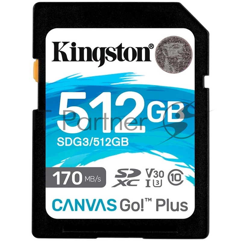 Флеш карта SD 512GB Kingston SDXC Class 10 UHS-I U3 V30 Canvas Go Plus 170MB/s