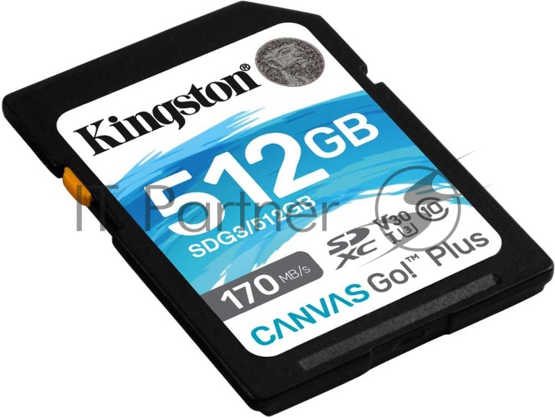 Флеш карта SD 512GB Kingston SDXC Class 10 UHS-I U3 V30 Canvas Go Plus 170MB/s