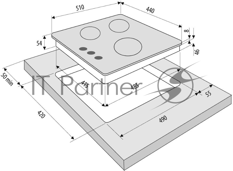 Газовая варочная поверхность Krona GALILEO 45 BL Газовая варочная поверхность
