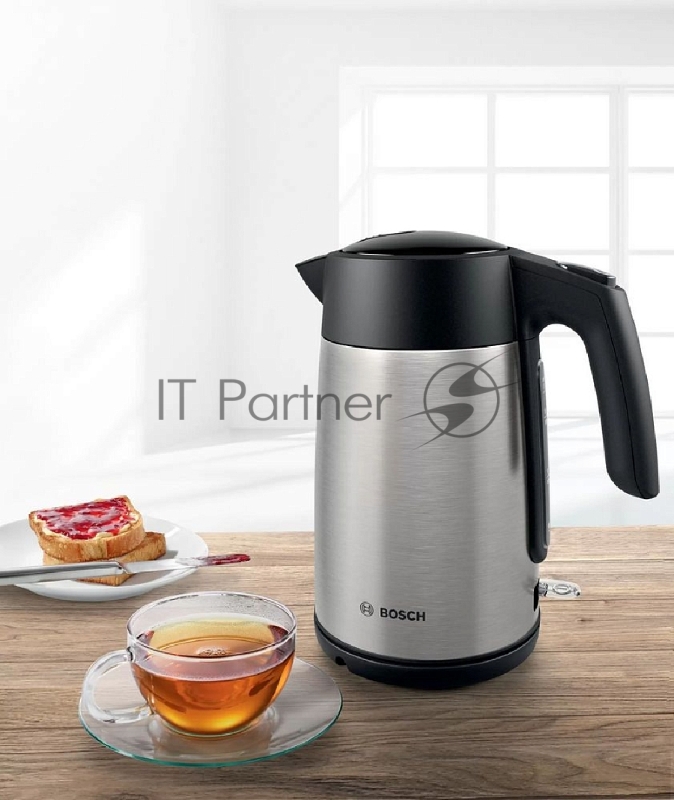 Чайник BOSCH TWK7L460, 1,7л, 2400 Вт., нерж.сталь, шкала уровня воды
