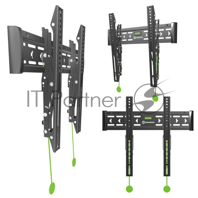 Кронштейн ONKRON TM5W / 32-65 макс 400*400 наклон +12º от стены: 35-145мм, макс вес 68,2кг, встр уровень, белый