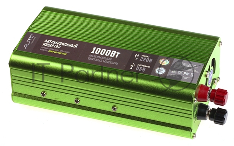 Автомобильный инвертор (преобразователь) постоянного тока 12В в переменный ток 220В, модель QUMO QAI-902-1000 (Inv 002), максимальная выходная мощность 1000Вт, встроенный разъем USB