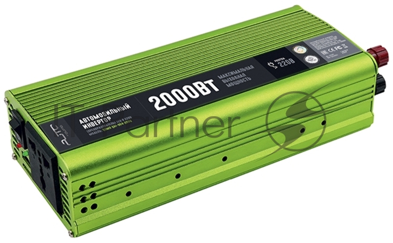 Автомобильный инвертор (преобразователь) постоянного тока 12В в переменный ток 220В, модель QUMO QAI-904-2000 (Inv 004), максимальная выходная мощность 2000Вт