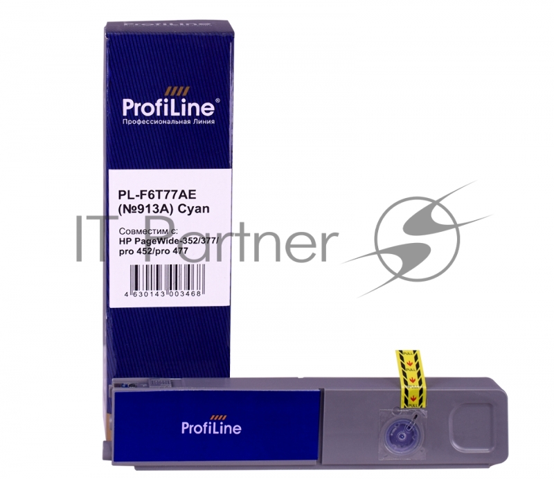 Струйный картридж PL-F6T77AE(913A) для принтеров HP PageWide-352/377/pro 452/pro 477 с чернилами Cyan 55 мл ProfiLine