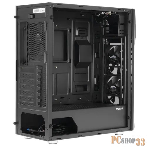 Корпус ZALMAN Z1 PLUS, ATX, BLACK, WINDOW, 1x5.25, 2x3.5, 3x2.5, 1xUSB2.0, 2xUSB3.0, FRONT 2x120mm, REAR 1x120mm