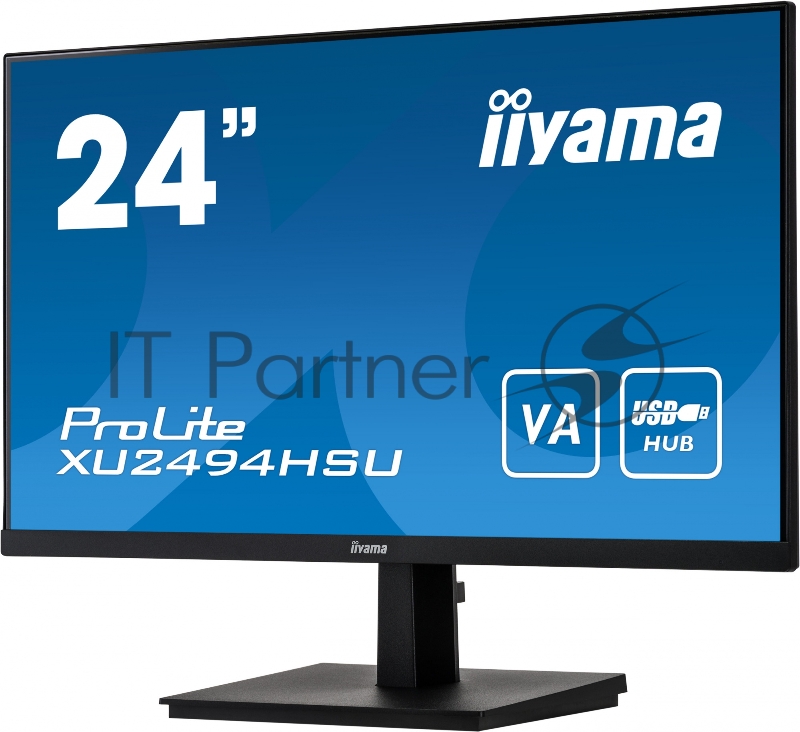 Монитор Iiyama 23.8 ProLite XU2494HSU-B1 черный VA LED 16:9 HDMI M/M матовая 250cd 178гр/178гр 1920x1080 D-Sub DisplayPort FHD USB 3.3кг